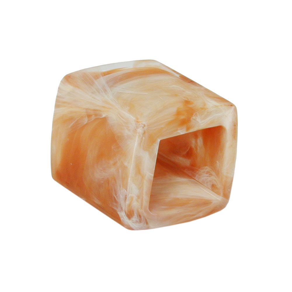Tafhringur 45x36x18mm sexhyrningur beige-marmaraður glansandi plast