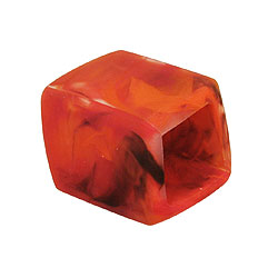 Tafhringur 45x36x18mm sexhyrningur rauðmarmaraður glansandi plast