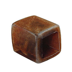 Tafhringur 45x36x18mm sexhyrningur brúngrár flekkóttur glansandi plast
