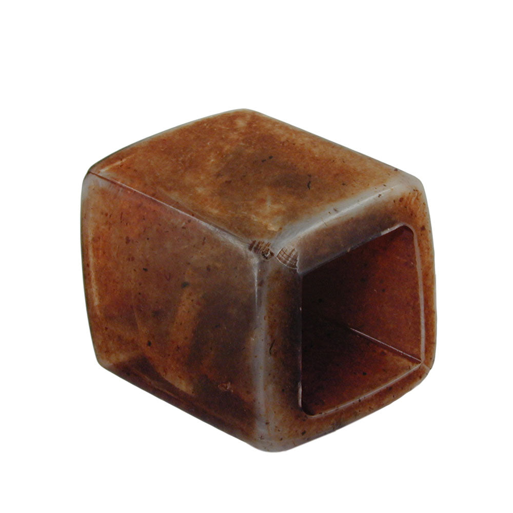Tafhringur 45x36x18mm sexhyrningur brúngrár flekkóttur glansandi plast