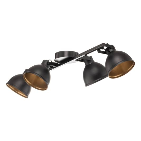 B-flokks Euluna loftlampi Trial loftlampi loftljós E72 fjögurra ljósa svartgull