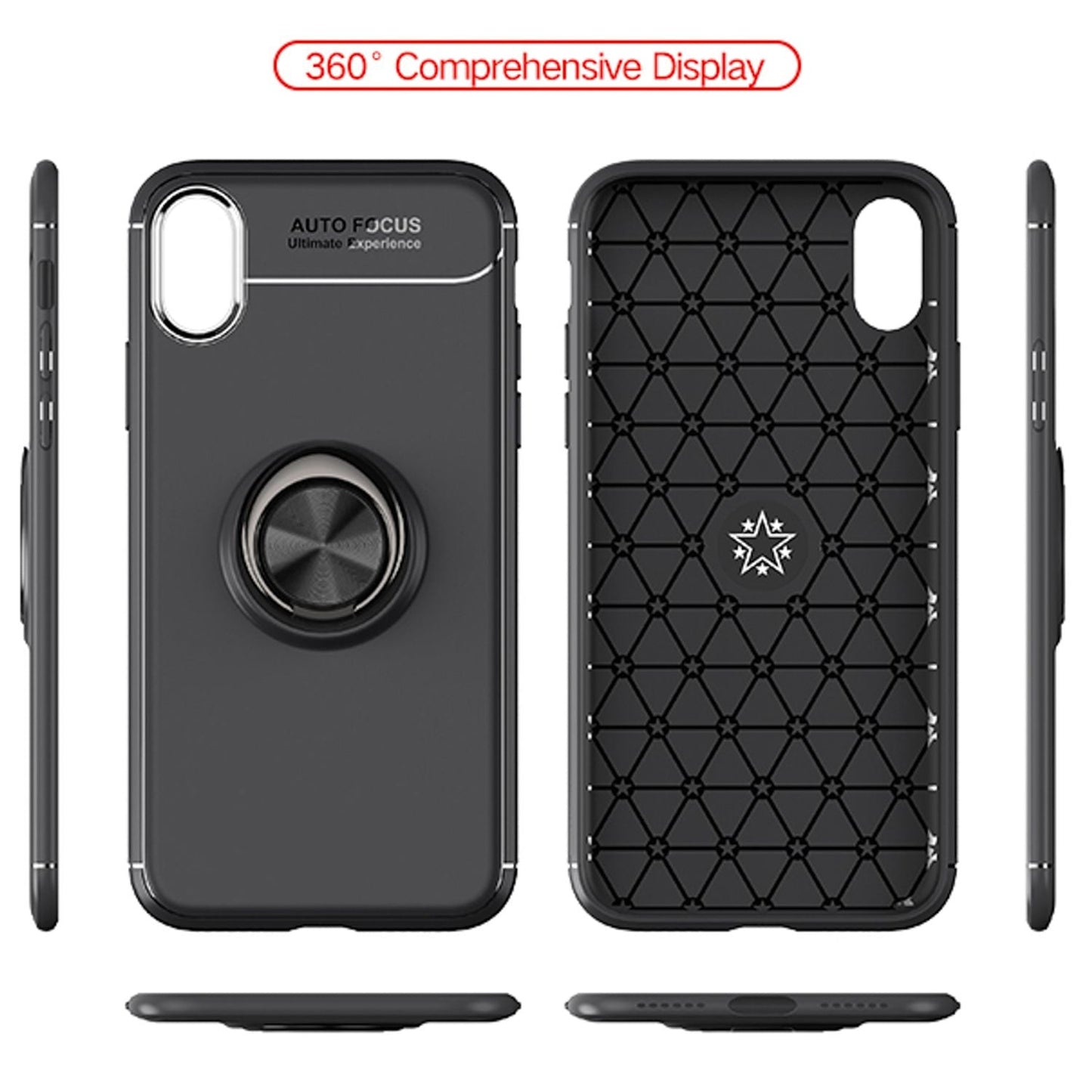 NALIA Ring Hülle für Apple iPhone XS X, Cover magnetisches Silikon Handy Case