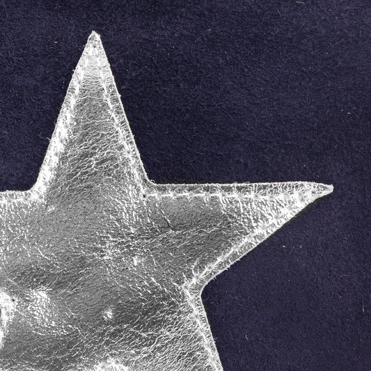 Leder Clutch Stern Dunkelblau Silber