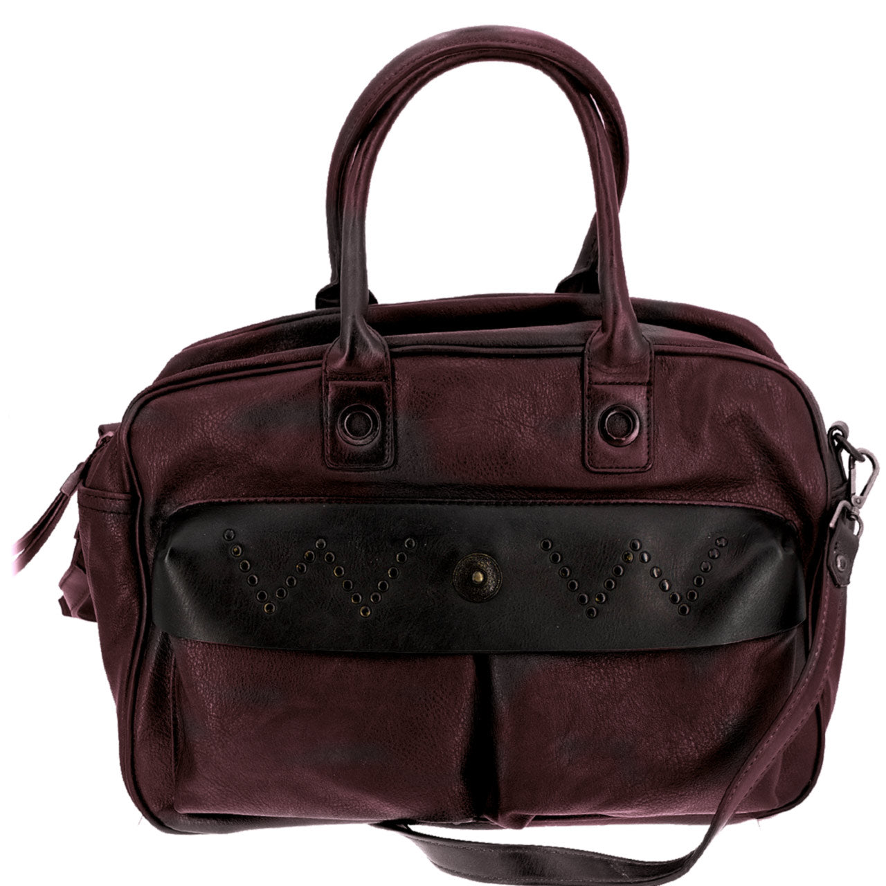 Vintage Handtasche Rot mit aufgesetzten Tachen