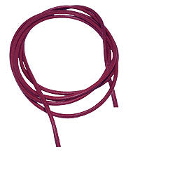 Leðursnúra úr kringlóttu nautalundi 2mm, lituð í fuchsia berjum, ca. 1m