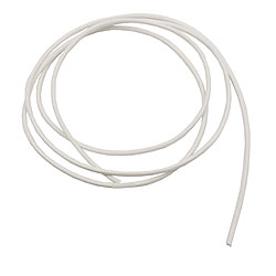 Leðursnúra úr kringlóttu nautalundi 2 mm, hvítlituð, ca. 1 m