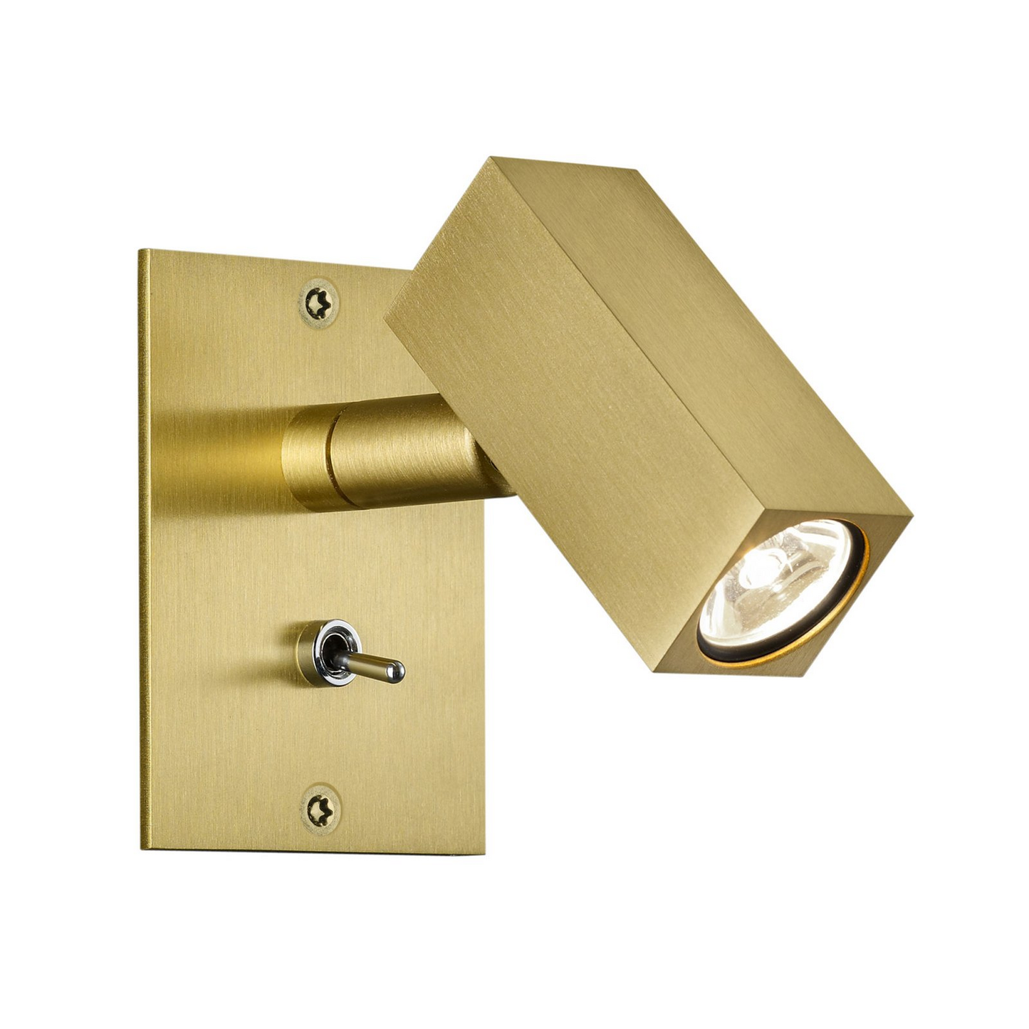 Baulmann 64.502 LED veggljós í B-flokki, ferkantað messingvegglampi