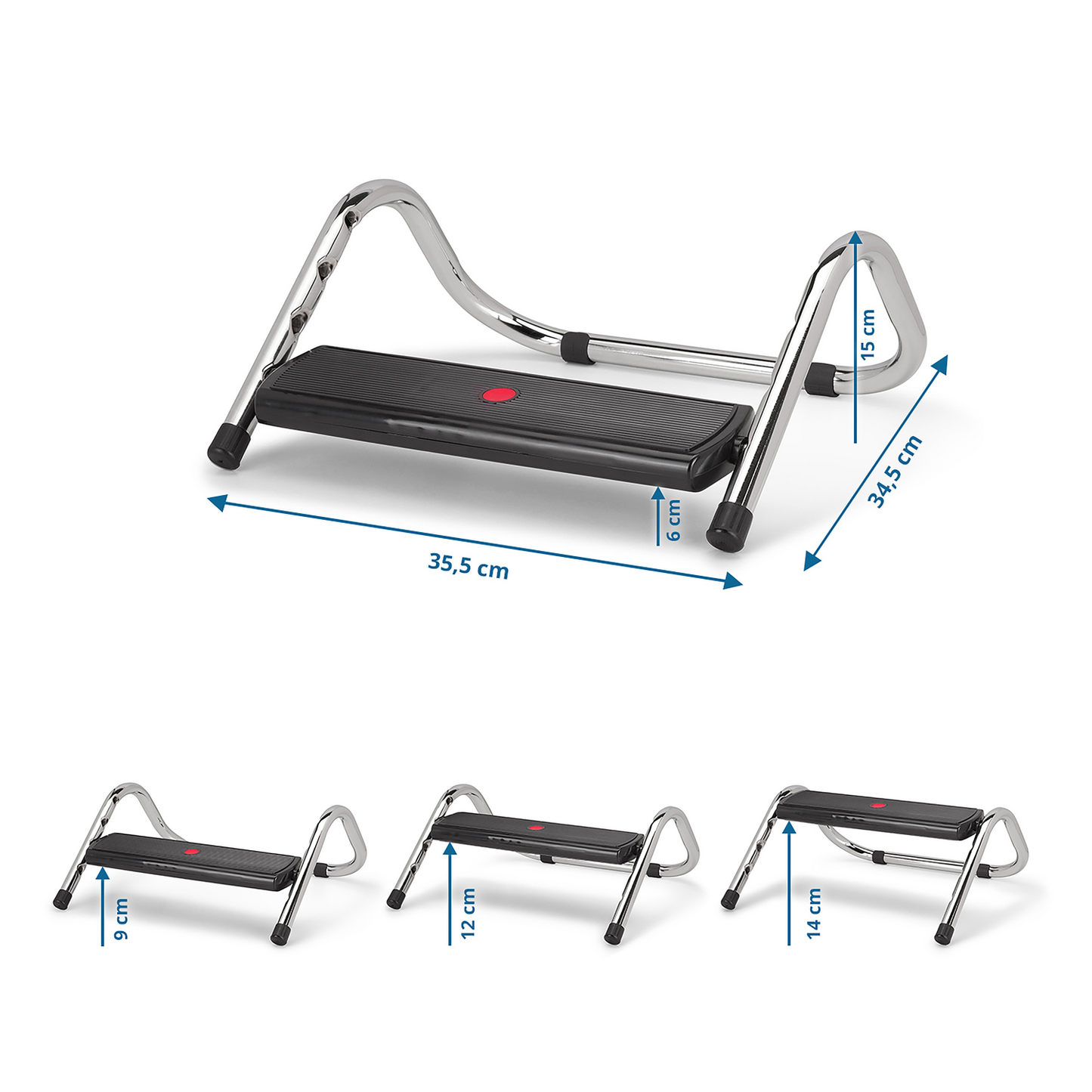 B-stock Hjh Office Footrest Podi IV Plastic Height Adjustable Black Office Furniture