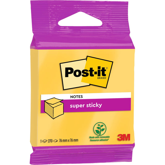 Post-it® Super Sticky Notes Würfel, 76 mm x 76 mm, 100% PEFC
