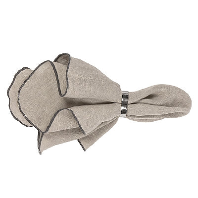Leinenserviette Gracie taupe warm grey