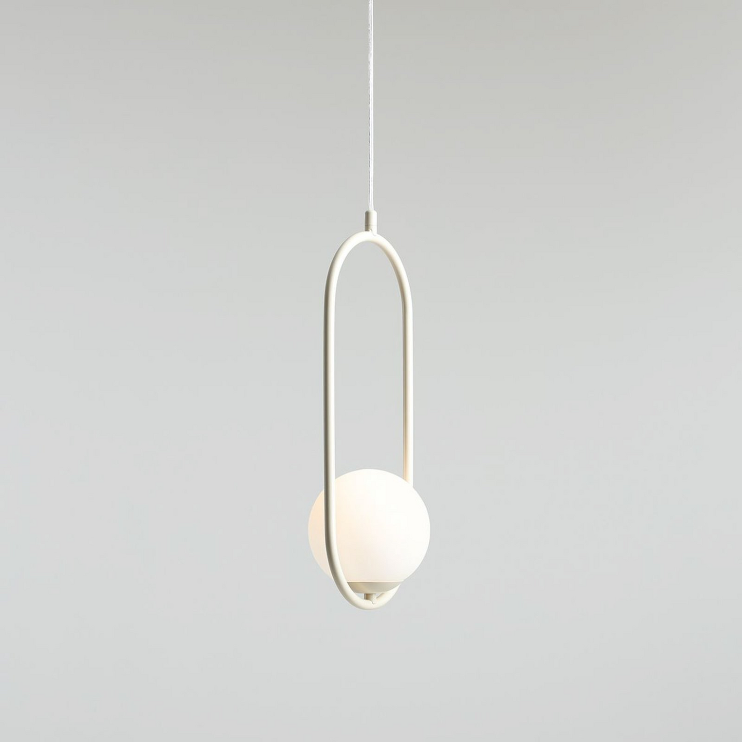 B-flokks hengiljós Dione Opal/kremlitað loftlampi með einum ljósastaur Leuc162