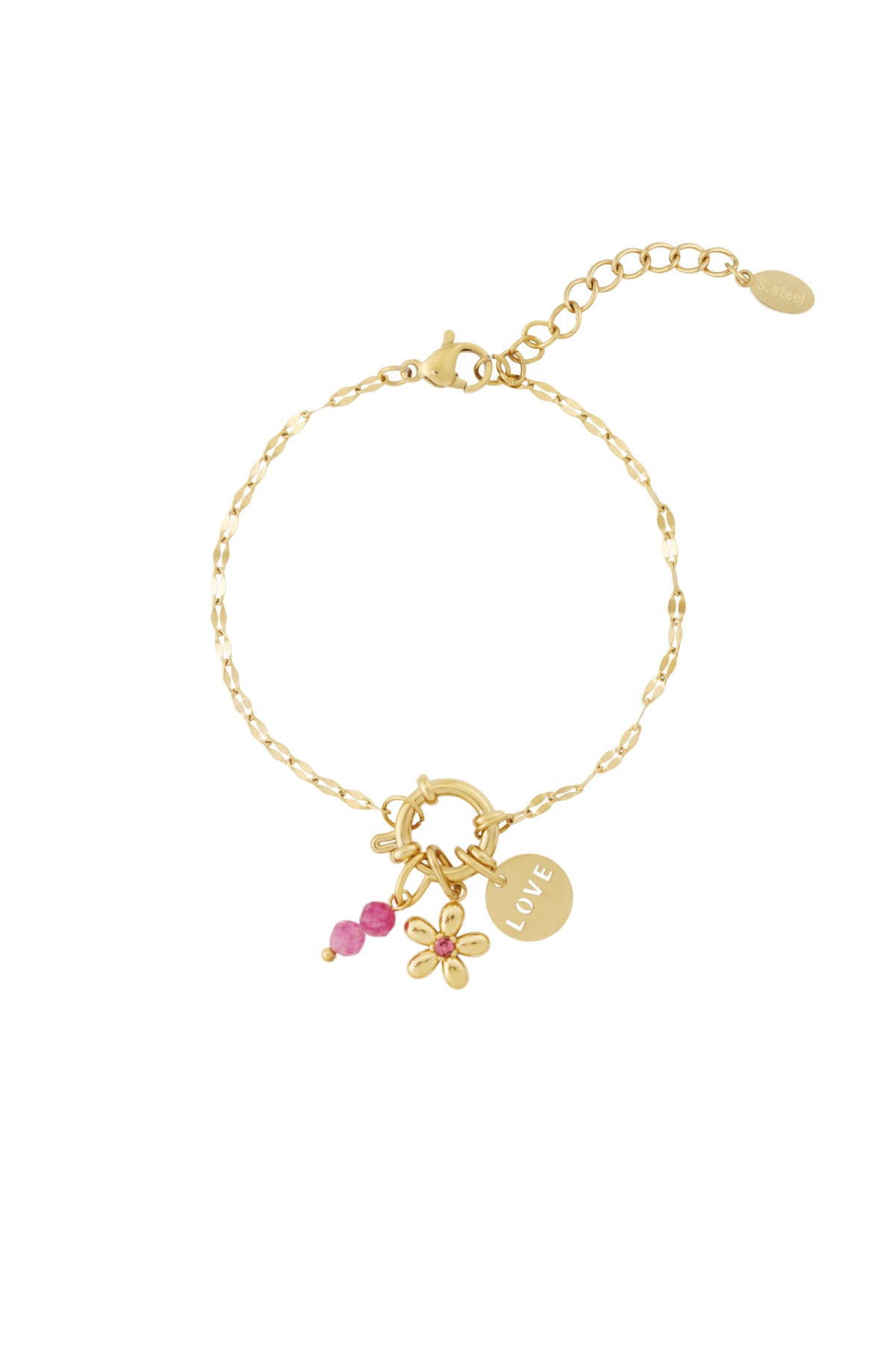 DIY-Armband mit roten Blumen