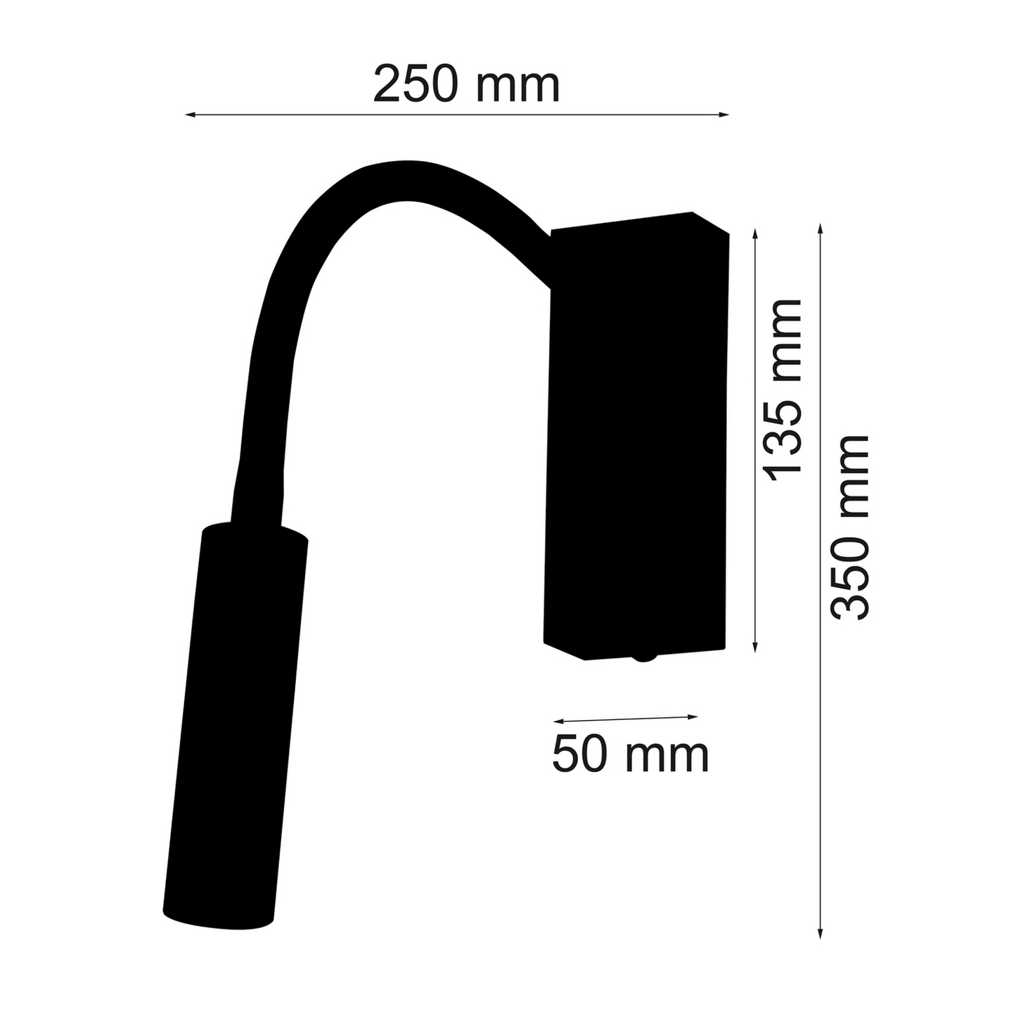Busch Rocco LED vegglampi í B-flokki með sveigjanlegum armi