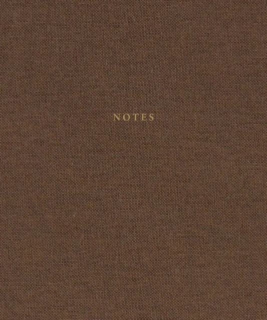 Minnisbók - úr brúnu líni og gulli