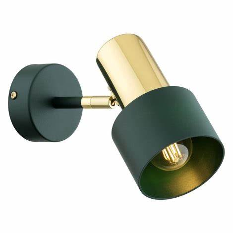 B-flokks Argon 8111 veggljós Doria E27 15 W 230 V grænt messing veggljós