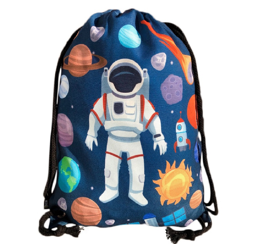 Kinder Turnbeutel Astronaut - schwarz