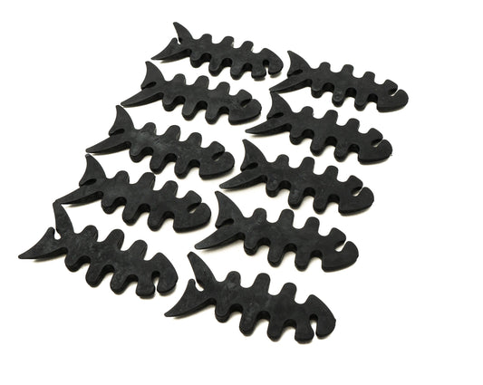 SYSTEM-S Set of 10 cable manager wrap cable winder fish shape silicone winder cable protector in black