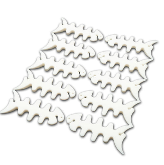 SYSTEM-S Sett með 10 kapalstjórnunarvöfflum, fisklaga sílikonvöfflum, hvítum