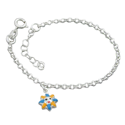 Armband 2,4 mm ertukeðja sóllitað lakkað silfur 925 14 cm