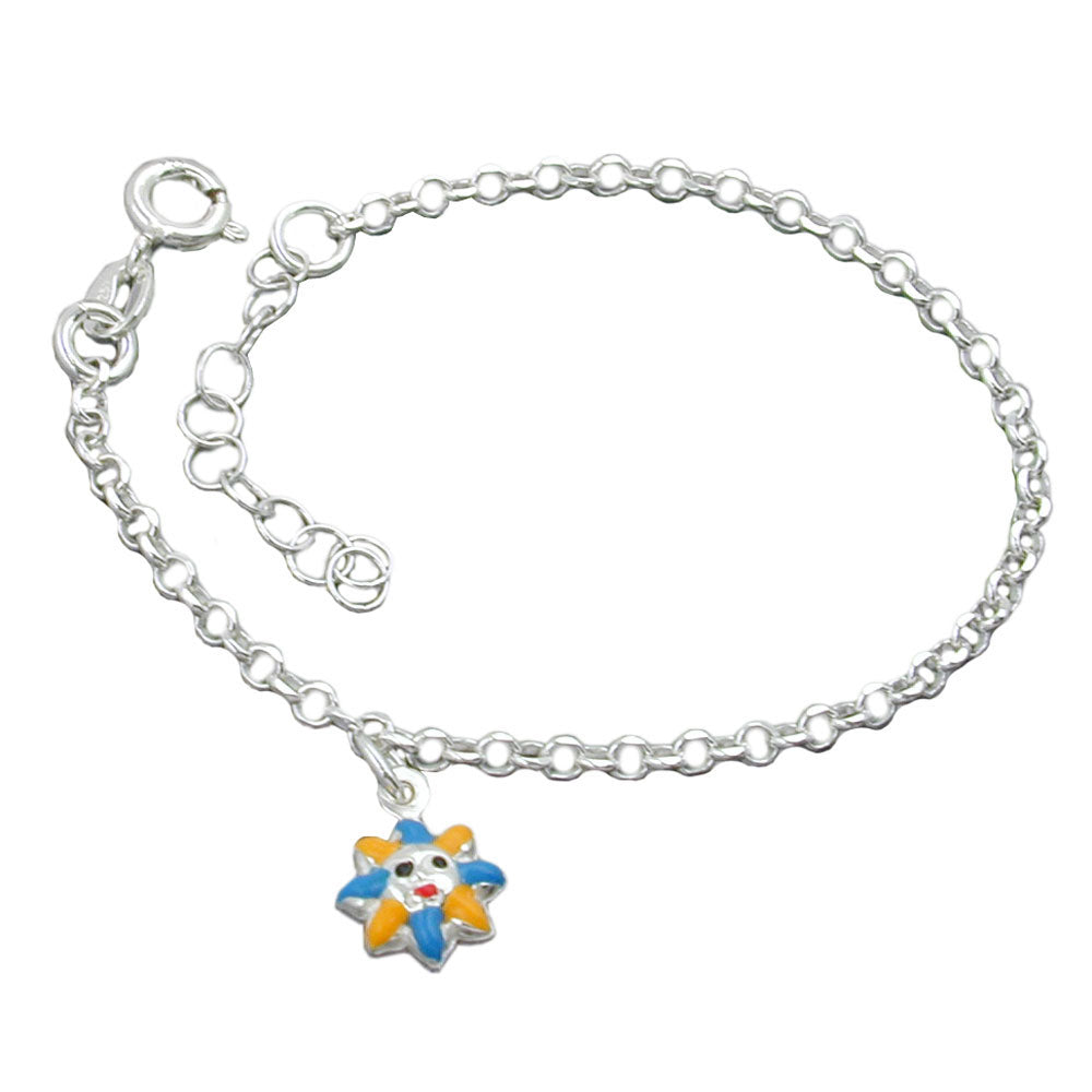 Armband 2,4 mm ertukeðja sóllitað lakkað silfur 925 14 cm