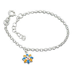 Armband 2,4 mm ertukeðja sóllitað lakkað silfur 925 14 cm