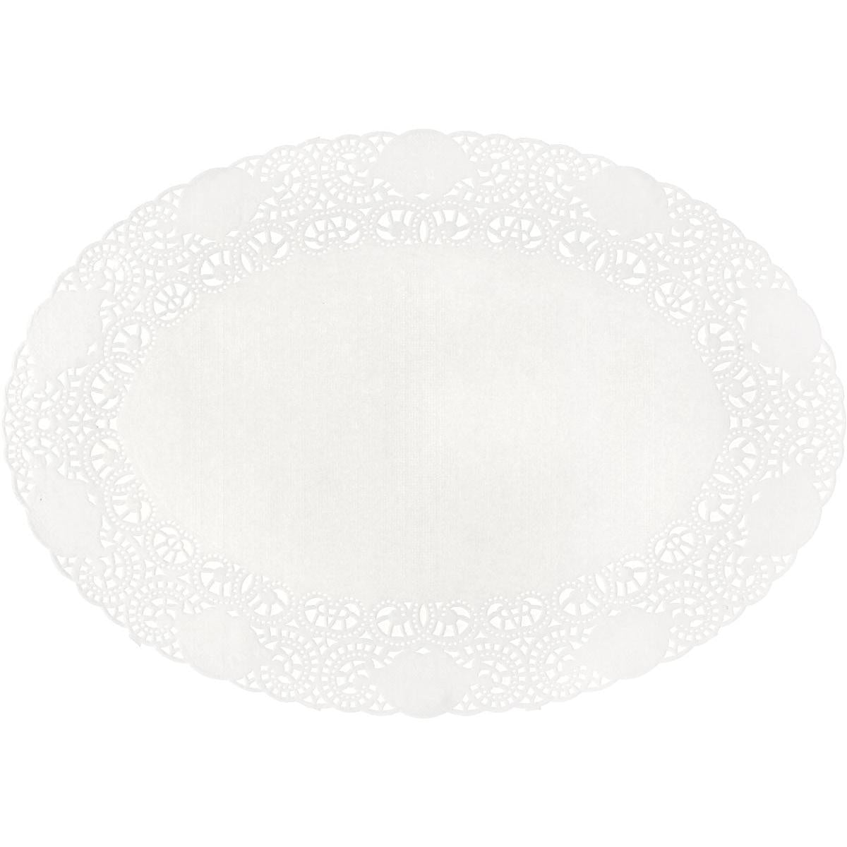 Tortenspitzen oval 17x24 cm, weiß - Deko-Spitzenpapier für Torten | Packung (250 Stück)