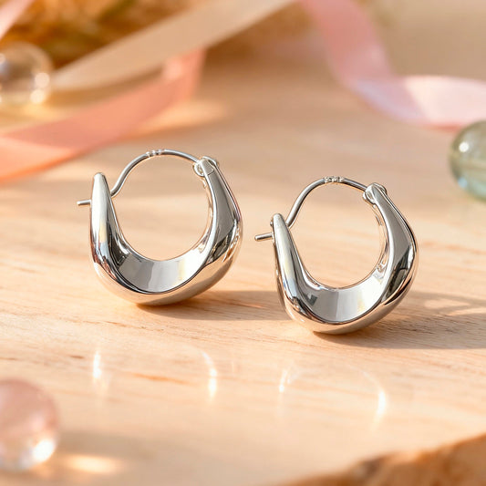 Ohrringe aus 925er Sterling-Silber, edle Creolen