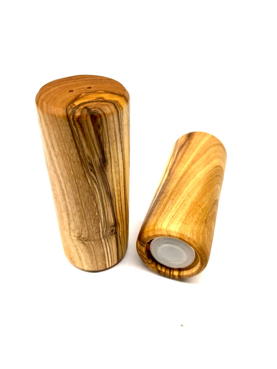 Set of 2 salt and pepper shakers “TOWER” made of olive wood