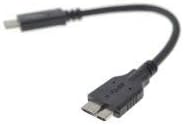 SYSTEM-S USB 3.1 snúra 17 cm Type C tengi í 3.0 Micro B tengi í svörtu
