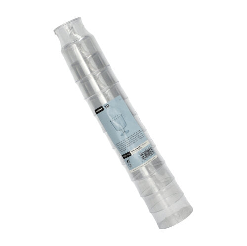 Starpak 10 Stiel-Gläser für Rotwein, PS 0,2 l Ø 7,2 cm · 10 cm glasklar einteilig | Schrumpffolie (10 Stück)