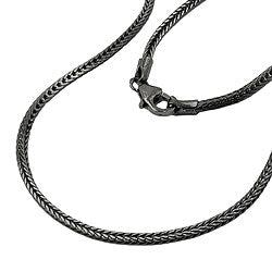 Keðja 1,5 mm refahalskeðja ródínhúðuð silfur 925 42 cm