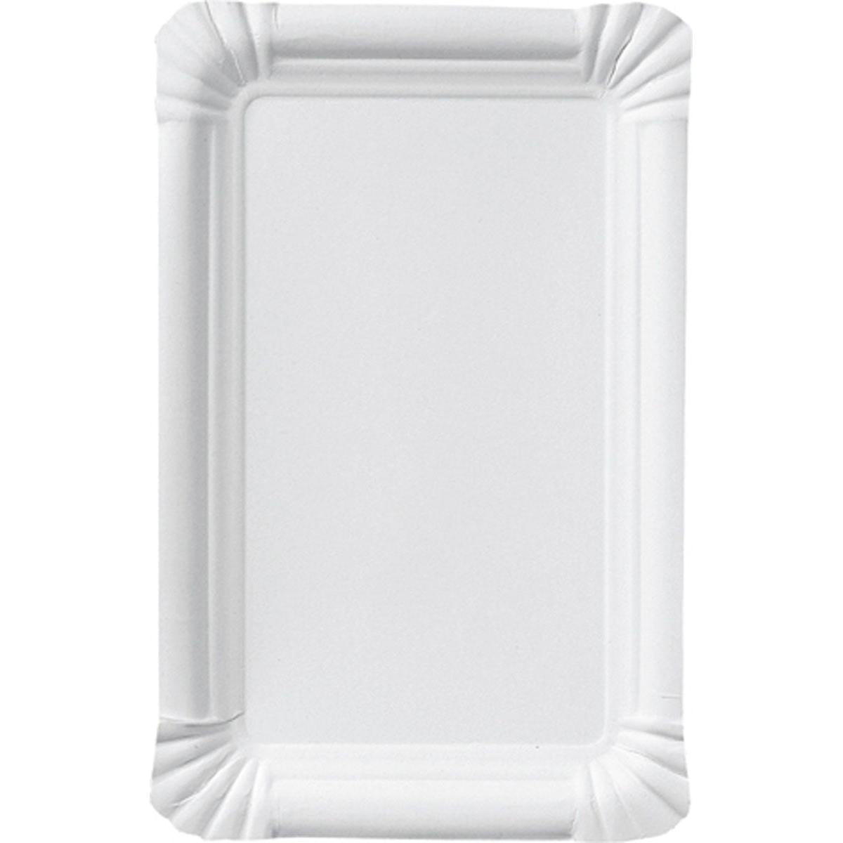 Wurstteller 13x20 cm aus Pappe - Weißes Papier für Catering | Packung (250 Stück)