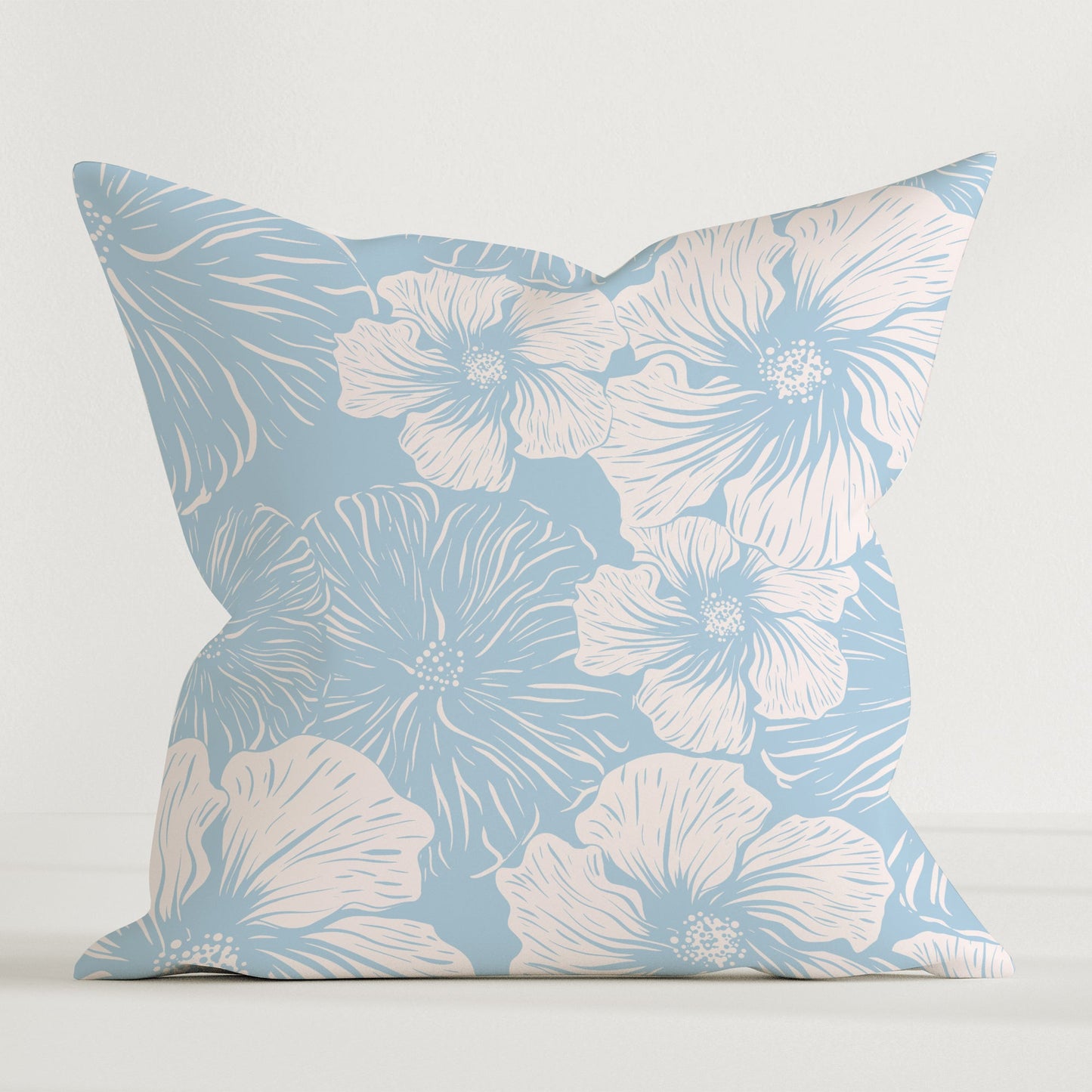 "Blaue Blumen" Premium Dekokissen