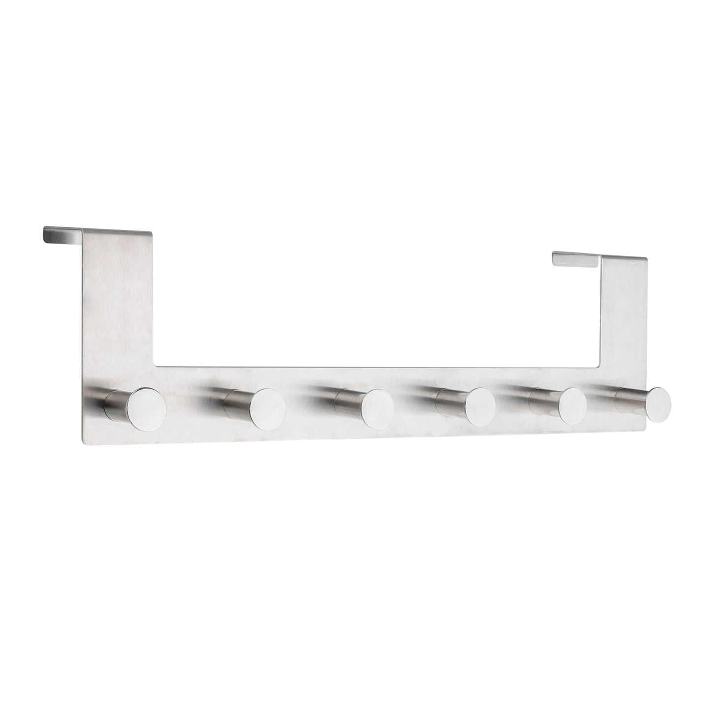 Türhaken 6 Haken Hakenleiste Edelstahl silber Hängehaken Garderobe Türgarderobe