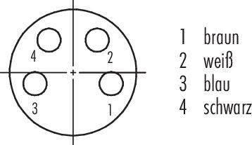Tengi fyrir B-gráðu skynjara/stýribúnað, ósamsett, innstunga, fjöldi póla: 4, 20 stykki.
