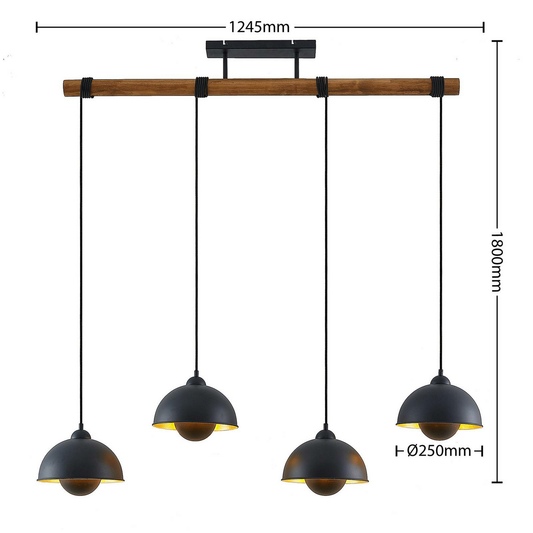 B-stock Lindby Bamila hanging light hanging light lamp light metal wood 4 bulbs 987