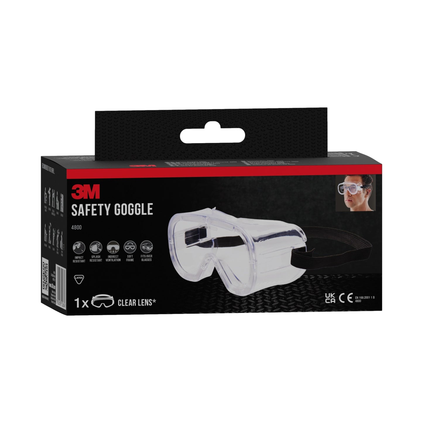 3M™ Classic Schutzbrille 4800, indirekt belüftet, Klarsichtscheibe | Packung (1 Stück)