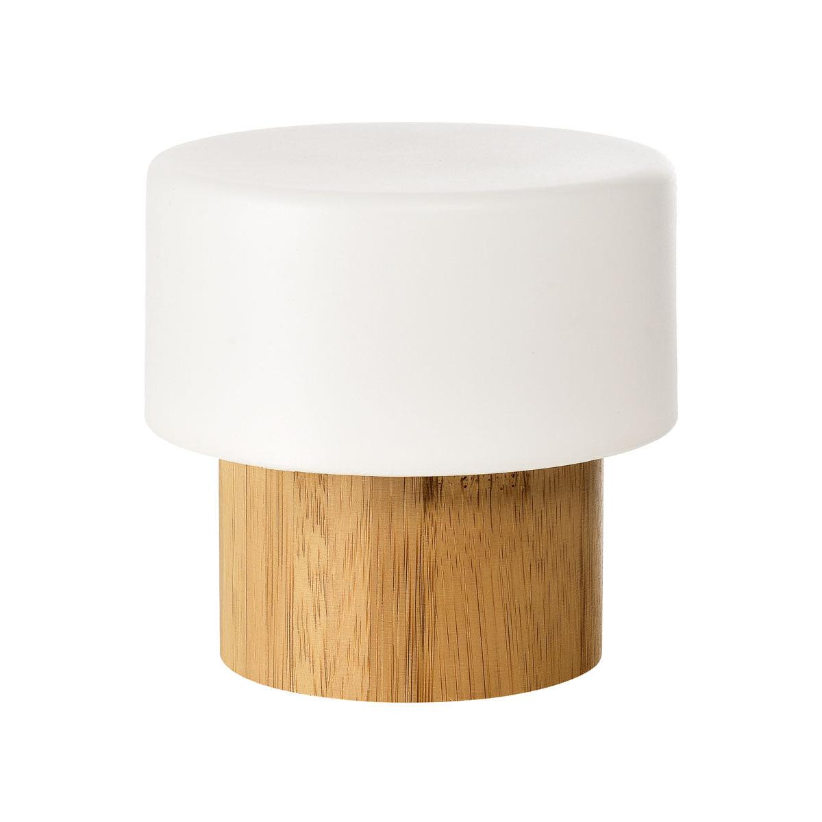 LED Kerzenhalter aus Bambus, 110x110 mm - Stilvoller Tischdeko | Packung (1 Stück)