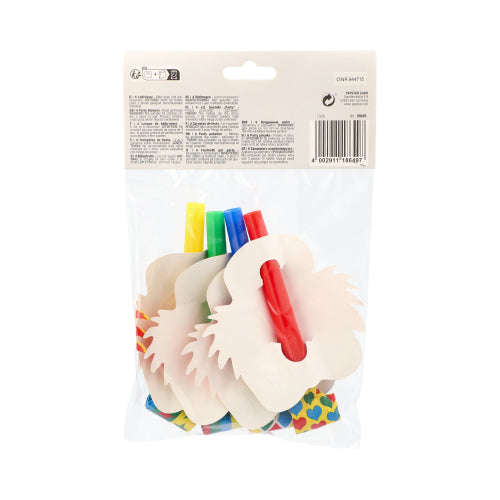 PAPSTAR Partyrüssel "Clowngesicht", bunt und lustig für Feiern | Beutel (4 Stück)