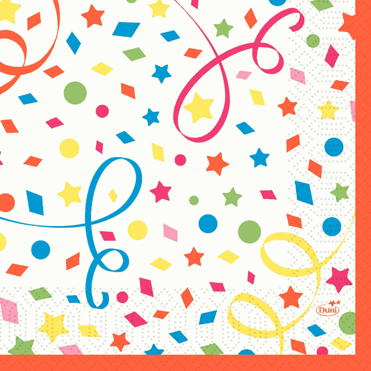 Auslaufartikel: Zelltuchservietten 33 x 33 cm 3-lagig 1/4 Falz Confetti | Packung (50 Stück)
