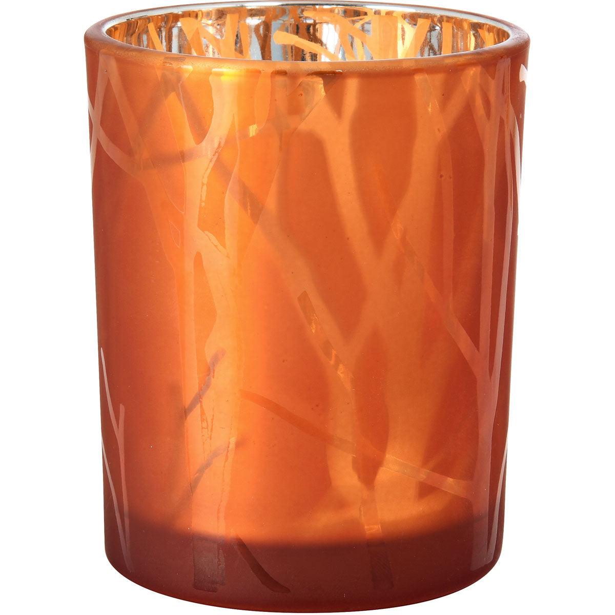 Auslaufartikel: Kerzenhalter Shimmer 100 x 80 mm rust, Glas