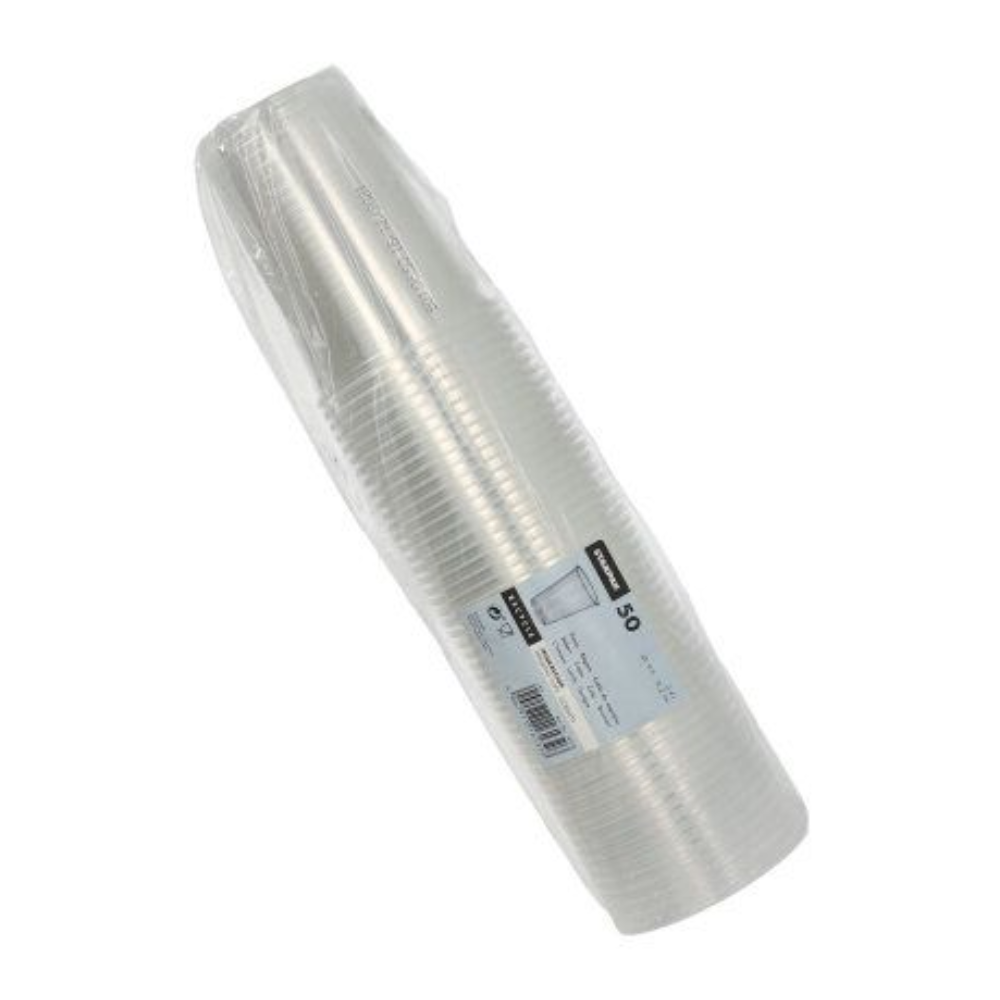 Starpak Plastikbecher (PP) 0,4 l Ø 9,5 cm · 12,2 cm transparent mit Schaumrand | Folie (50 Stück)