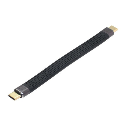 SYSTEM-S USB4 USB snúra 14 cm Tegund C karlkyns í karlkyns sveigjanleg flat 40 Gbit/s USB 4.0