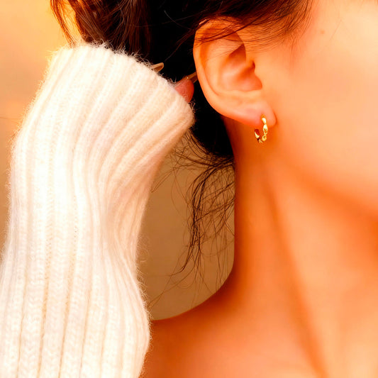 Ohrringe aus 925er Sterling-Silber, Glieder-Creole