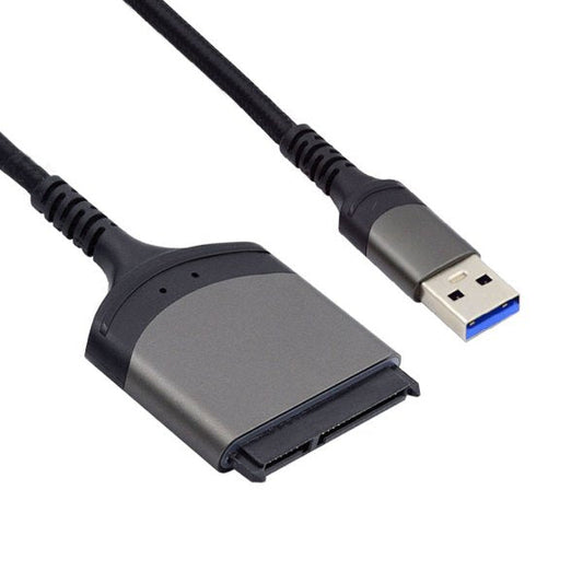 SYSTEM-S SATA snúra 15 cm 22 pinna kvenkyns í USB 3.0 Tegund A karlkyns millistykki fyrir harða diska