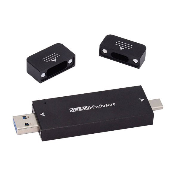 SYSTEM-S NVME M-lykill M.2 NGFF millistykki í USB 3.1 Type C og 2.0 Type A tengi fyrir SATA SSD