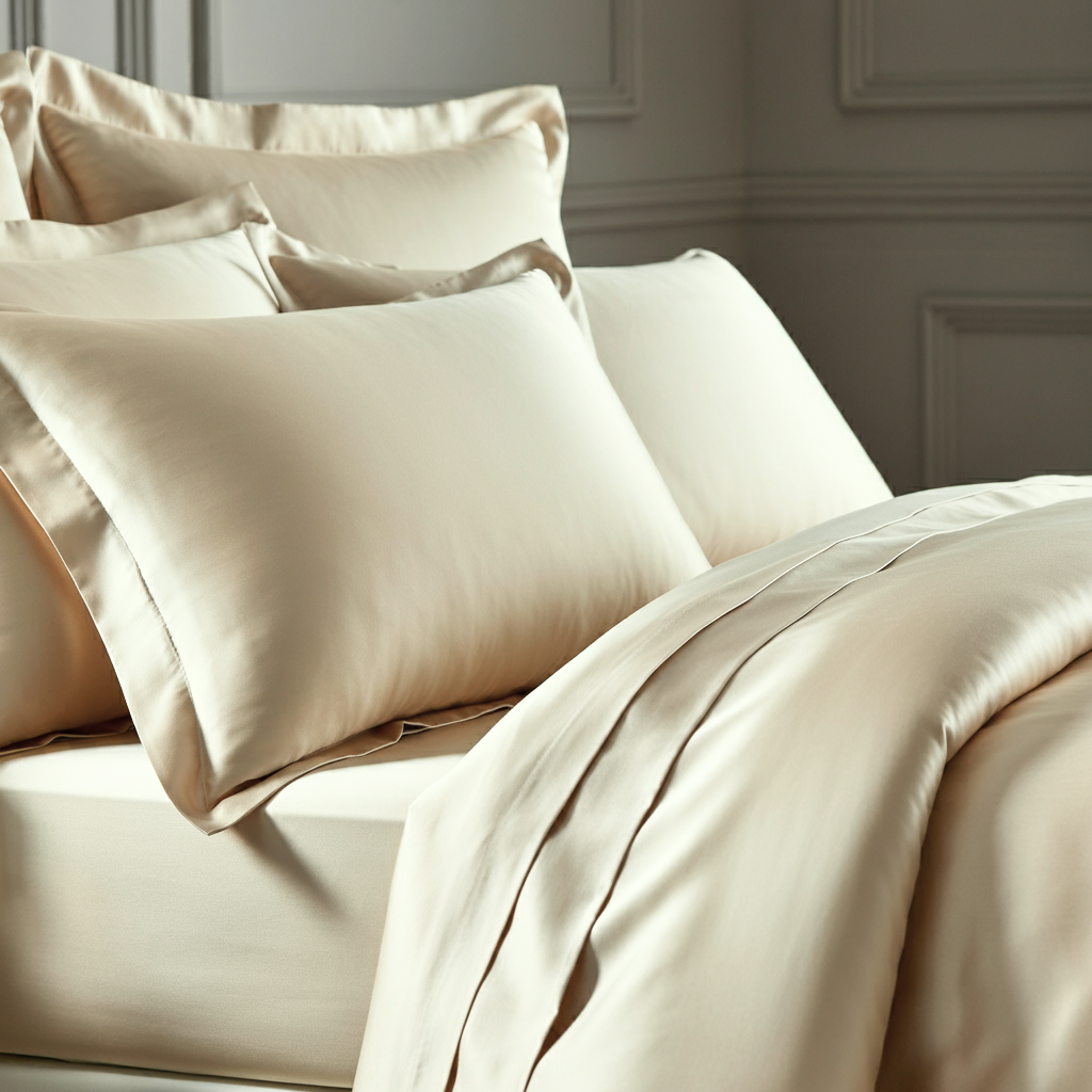 Sængurver úr bómullarsatíni, heillandi