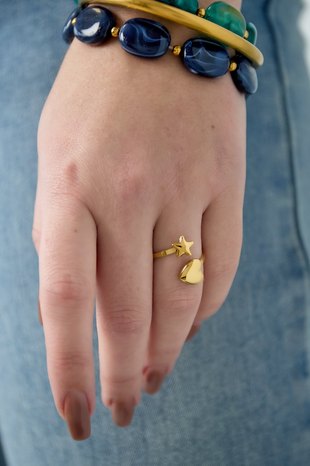 Ring mit Herz und Stern