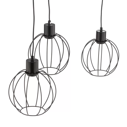 B-grade Euluna Karou pendant light, ceiling lamp, hanging lamp, light, wood, 3 bulbs, E27