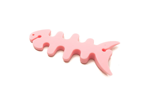 SYSTEM-S Cable Manager Wrap Cable Winder Fish Shape Silicone Winder Cable Protector for Headphones in Pink